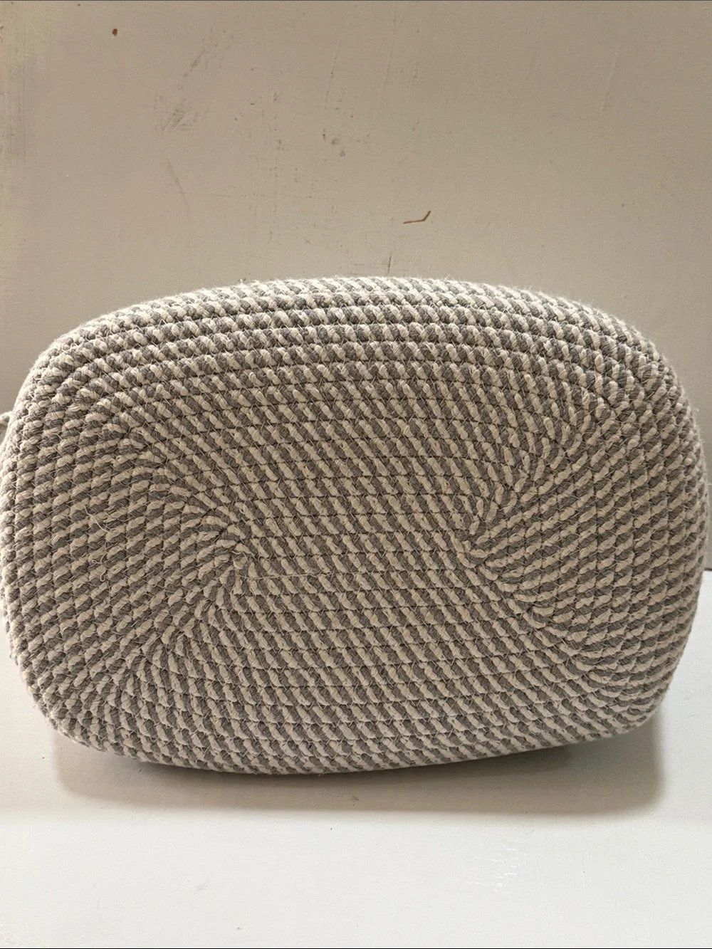 JVL Edison Gray /White Woven Rope Storage 3  Nesting Baskets with Handles Cotton